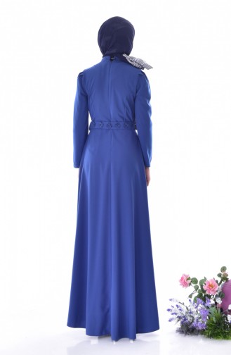 Kleid mit Gürtel 0905-01 İndigo 0905-01