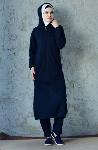 Zippered Tracksuit Suit 30125-02 Navy 30125-02