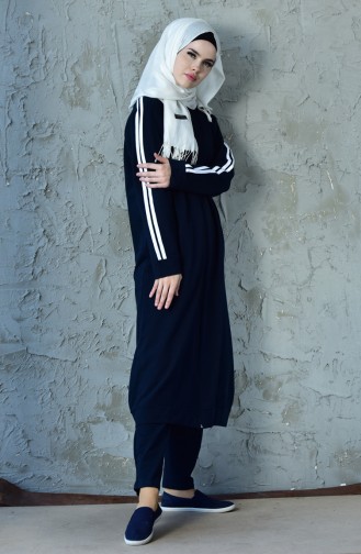 Zippered Tracksuit Suit 30125B-02 Navy 30125B-02