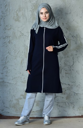 Zippered Tracksuit Suit 60100-02 Navy 60100-02