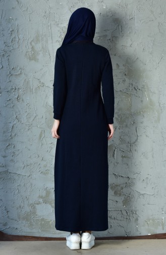Navy Blue Hijab Dress 8230-06