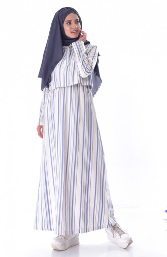 Striped Dress 3923-06 Blue 3923-06