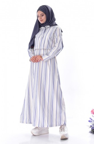 Striped Dress 3923-06 Blue 3923-06