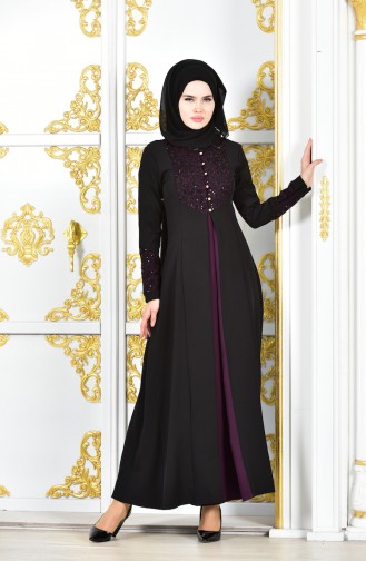 Lila Hijab-Abendkleider 4468-02