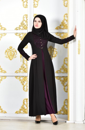 Lila Hijab-Abendkleider 4468-02