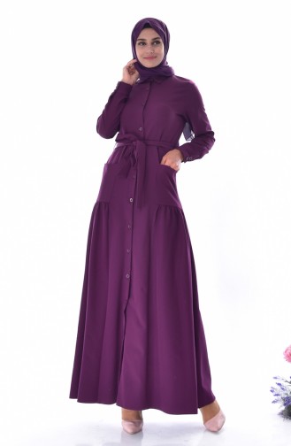 BURUN Belted Dress 81619-02 Purple 81619-02