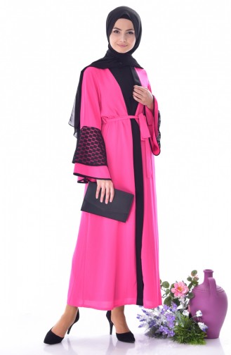 Belted Abaya 8530-02 Pink 8530-02