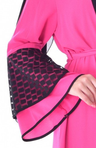 Belted Abaya 8530-02 Pink 8530-02
