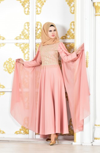 Lace Evening Dress 81606-01 Powder 81606-01