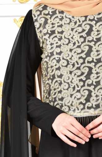 Robe de Soirée a Dentelle 81606-02 Noir 81606-02
