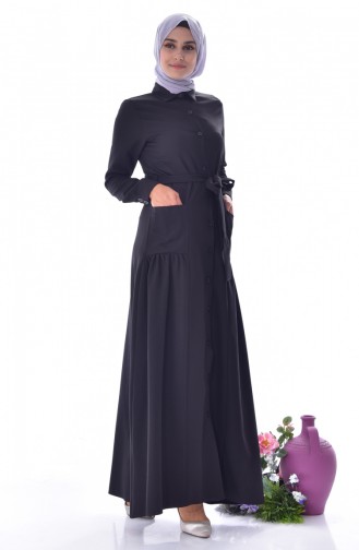 BURUN Belted Dress 81619-06 Black 81619-06