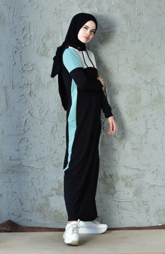 بي وست فستان رياضي بتصميم موصول بقبعة 8252-02 لون اسود 8252-02