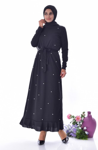 Schwarz Hijab Kleider 0160-02
