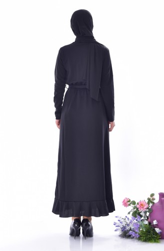 Schwarz Hijab Kleider 0160-02