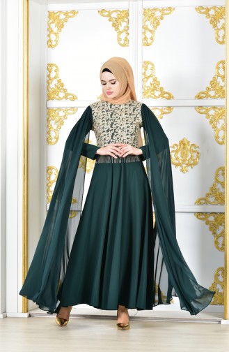 Lace Evening Dress 81606-05 Emerald Green 81606-05