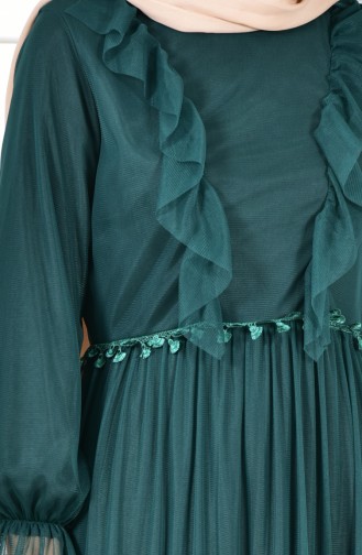Emerald Green Hijab Evening Dress 8124-03