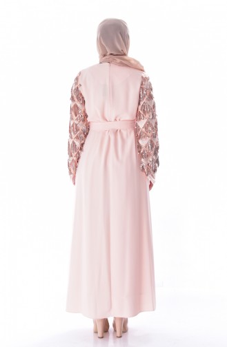 Paillettenkleid mit Fransen 60695-03 Beige 60695-03