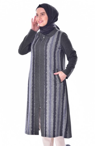 Cape a Rayure Grande Taille 6060-04 Gris 6060-04