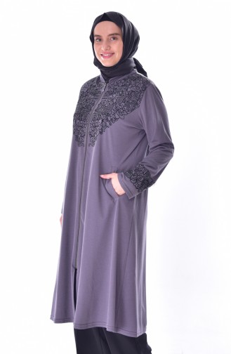 Cape İmprimée Grande Taille 6039-06 Rose Pâle 6039-06