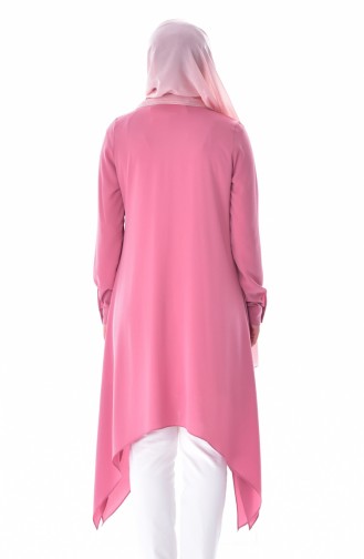 Buttoned Asymmetric Tunic 20741-03 Dried Rose 20741-03