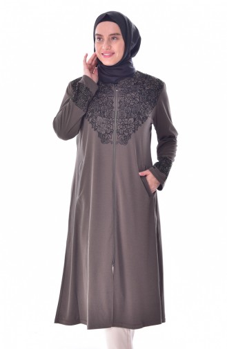 Cape İmprimée Grande Taille 6039-04 Khaki 6039-04