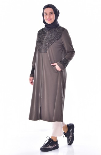 Cape İmprimée Grande Taille 6039-04 Khaki 6039-04