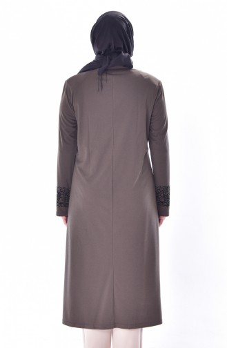 Cape İmprimée Grande Taille 6039-04 Khaki 6039-04