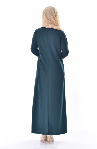 فستان مُزين بأحجار لامعة  99159-04 لون اخضر كاكي 99159-04