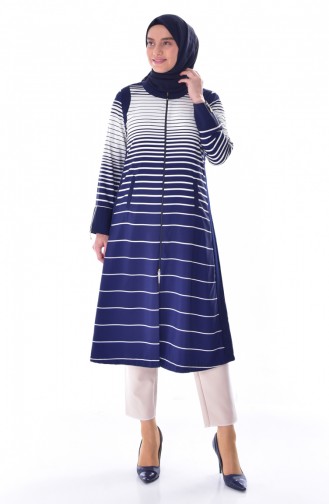 Large Size Striped Cape 6014-01 Navy Blue 6014-01