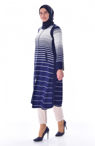 Large Size Striped Cape 6014-01 Navy Blue 6014-01