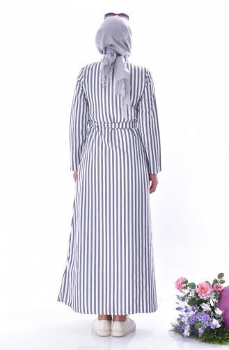 Navy Blue Hijab Dress 3918-03