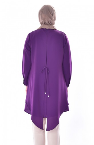 METEX Large Size Suit Looking Tunic 1032-03 Purple 1032-03
