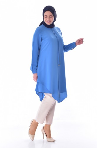 METEX Large Size Suit Looking Tunic 1032-06 Turquoise 1032-06