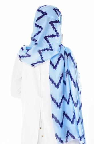 Patterned Shawl 901361-12 Baby Blue 901361-12