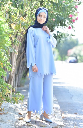 Tunik Pantolon İkili Takım 1004-02 Bebe Mavisi