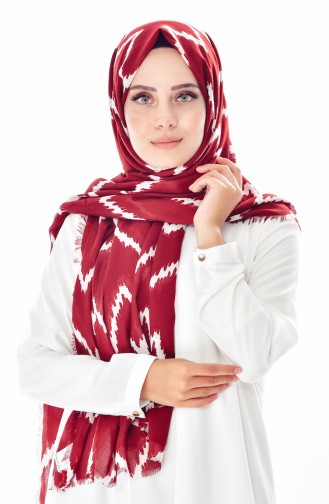 Patterned Shawl 901361-13 Claret Red 901361-13