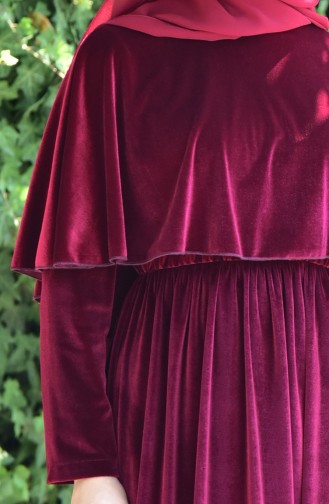 Claret Red Hijab Dress 4160-02