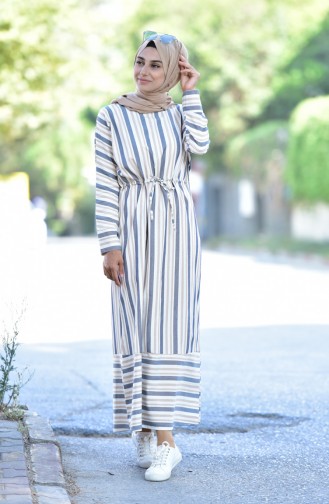 Gray Hijab Dress 3892C-03