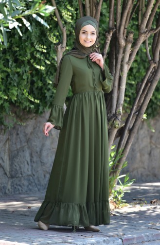 Khaki Hijab Dress 0811-07