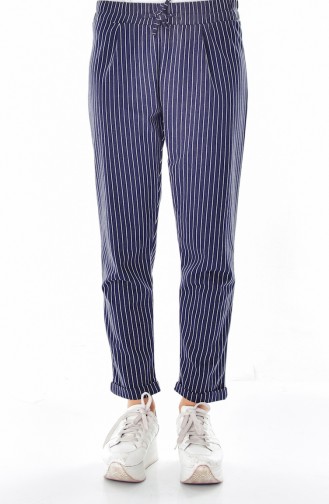 Striped Pants 1329-03 Navy Blue 1329-03