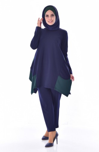 Garnili Tunic Trousers Double Suit 13120-05 Navy Blue 13120-05