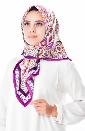 Karaca Desenli Eşarp 90504-07 Mürdüm Mor
