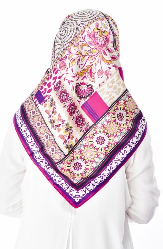Karaca Desenli Eşarp 90504-07 Mürdüm Mor