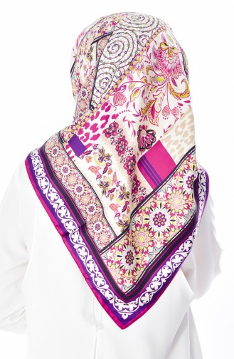 Karaca Desenli Eşarp 90504-07 Mürdüm Mor