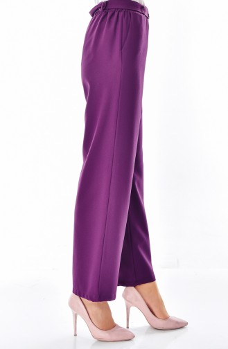 Belted Wide leg Trousers 0511-01 Purple 0511-01
