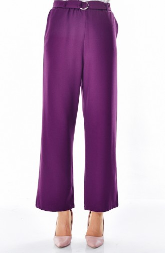 Belted Wide leg Trousers 0511-01 Purple 0511-01