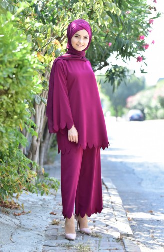 Tunik Pantolon İkili Takım 1004-03 Mürdüm