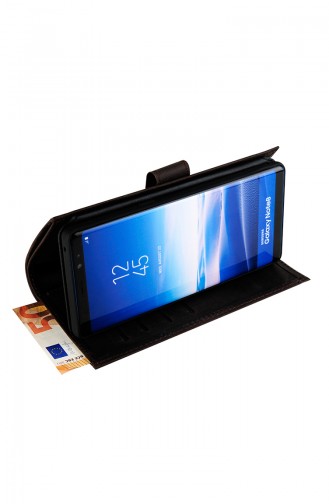 Cüzdanlı Deri Telefon Kılıfı SN8PLDR244 Kahverengi