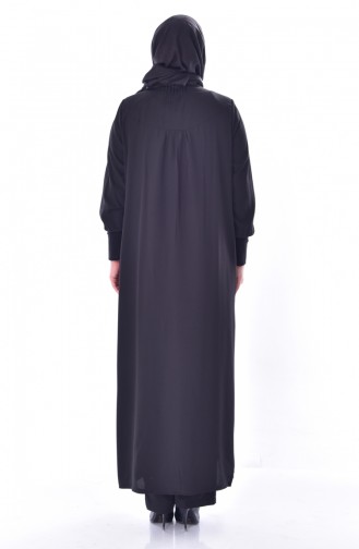 Large Size Embroidered Abaya 1033-01 Black 1033-01