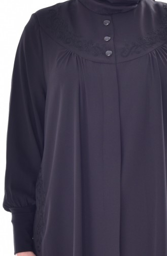 Abaya Bordée Grande Taille 1033-01 Noir 1033-01